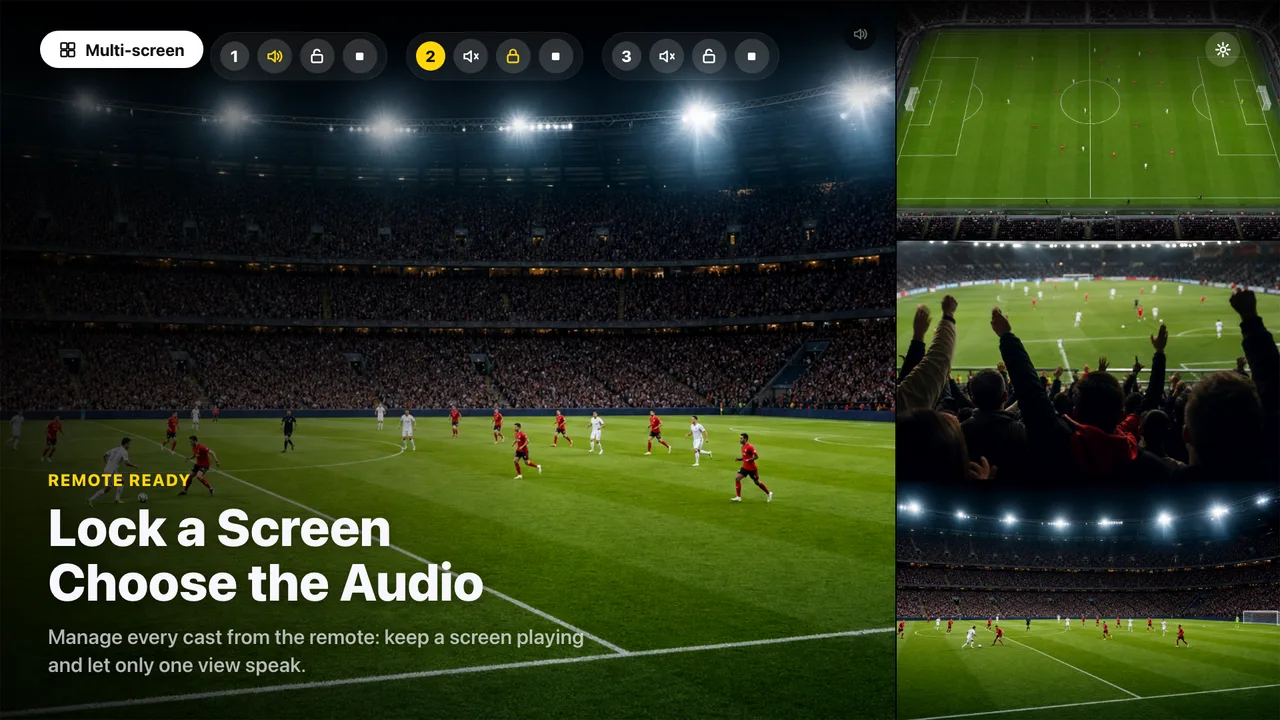 Lock a screen and choose which audio plays