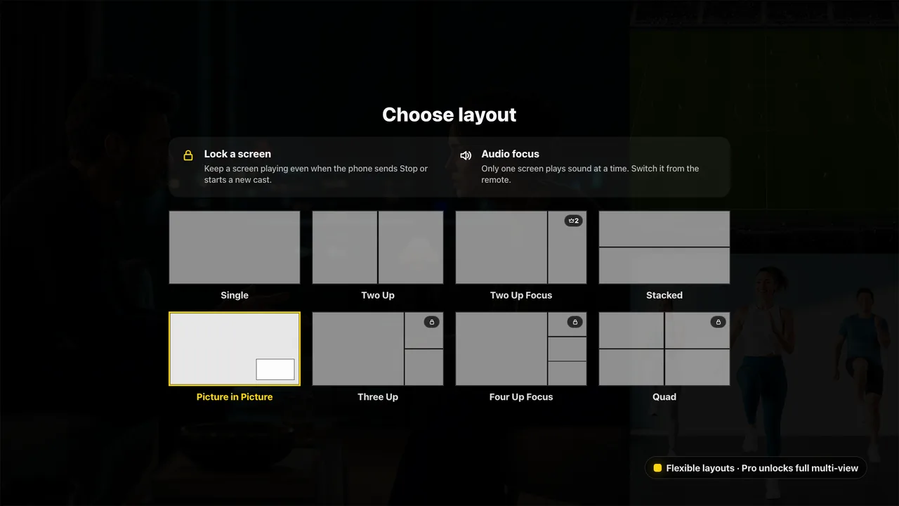 Pick from flexible multi-screen layouts