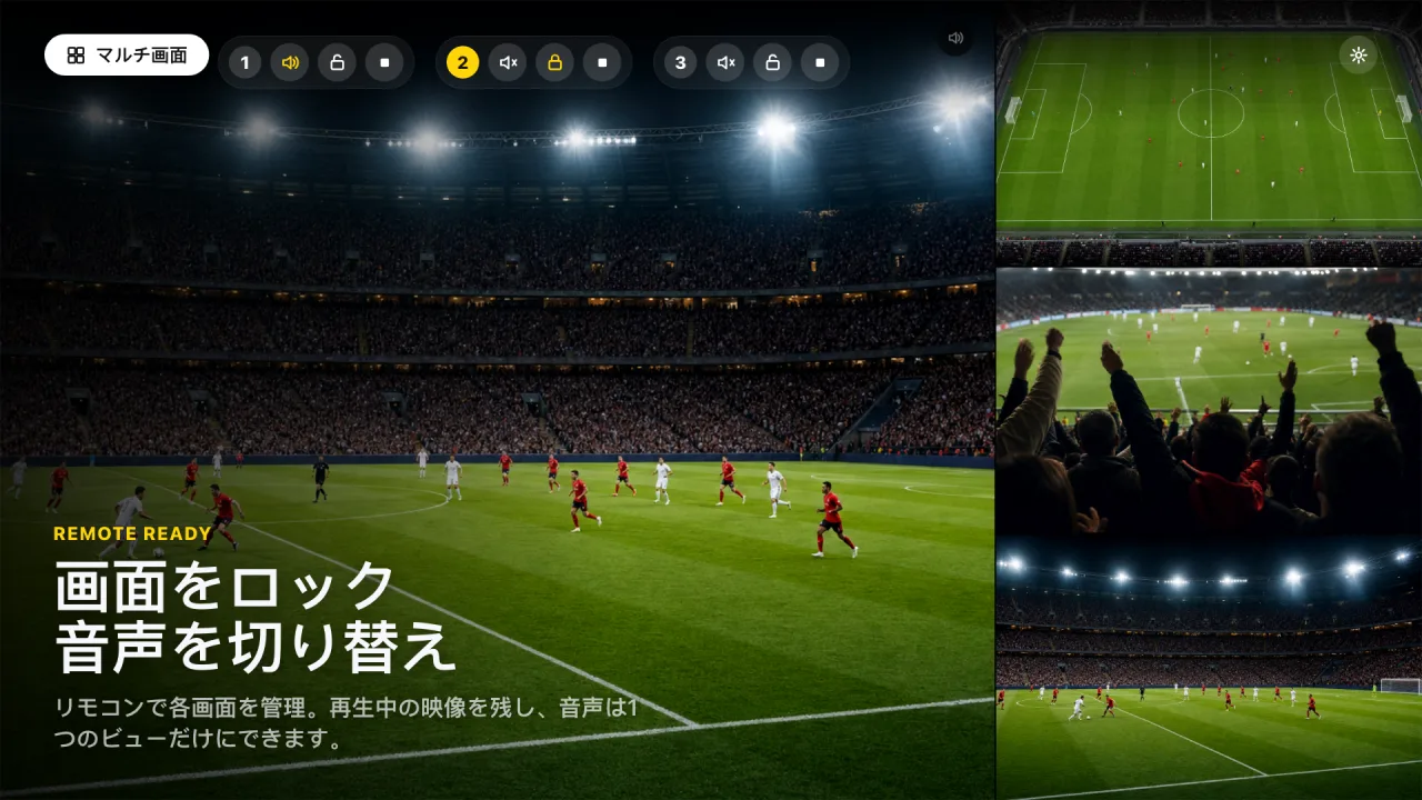 画面をロックし、再生する音声を選択